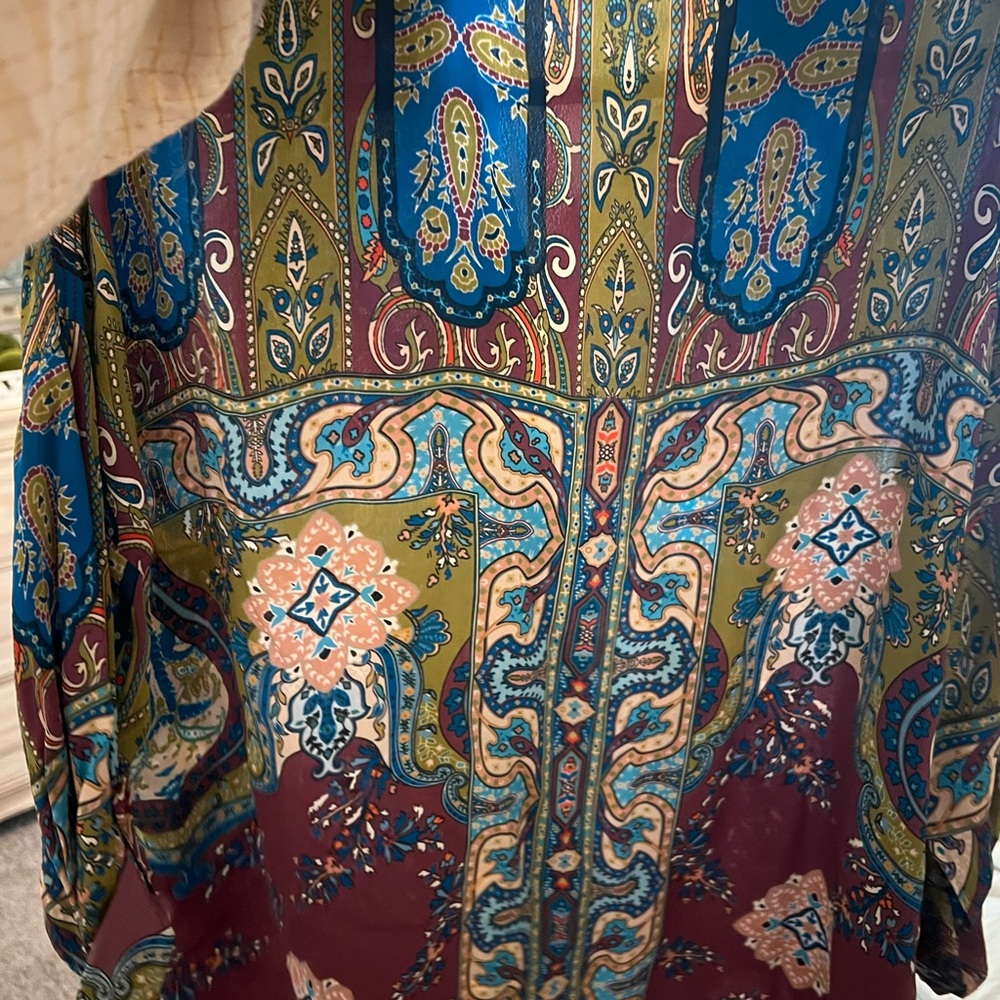 Vintage Paisley Button-Up Shirt Tolani medium - Picture 5 of 6
